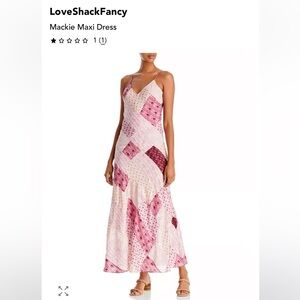 LoveShackFancy Mackie Dress in burgundy leaves